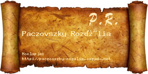 Paczovszky Rozália névjegykártya