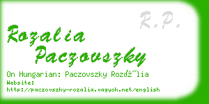 rozalia paczovszky business card